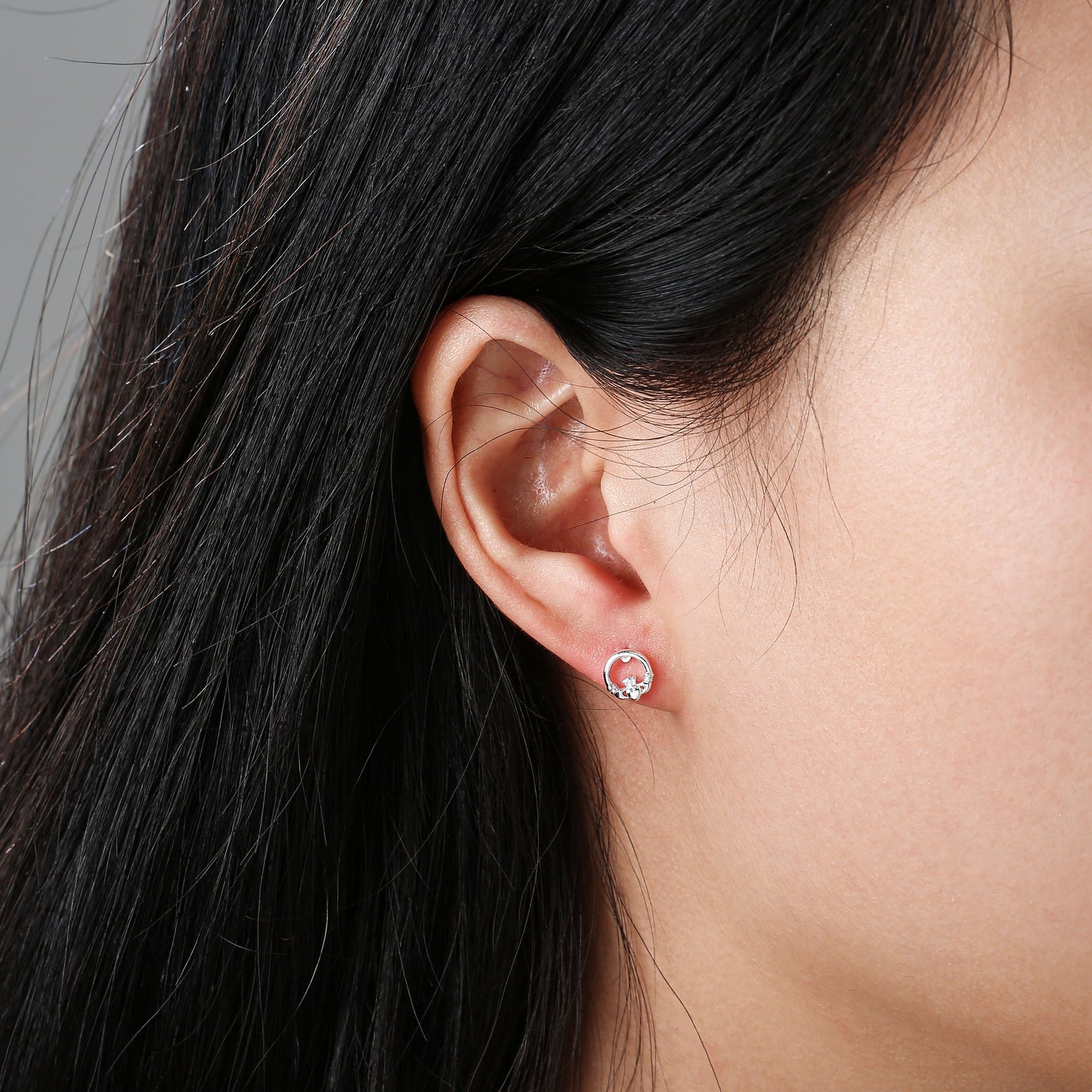 Grá Collection Silver Plated Claddagh Earrings