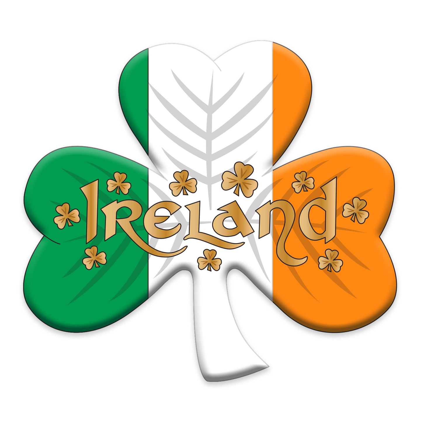 Ireland Tri-colour & Shamrock Resin Magnet