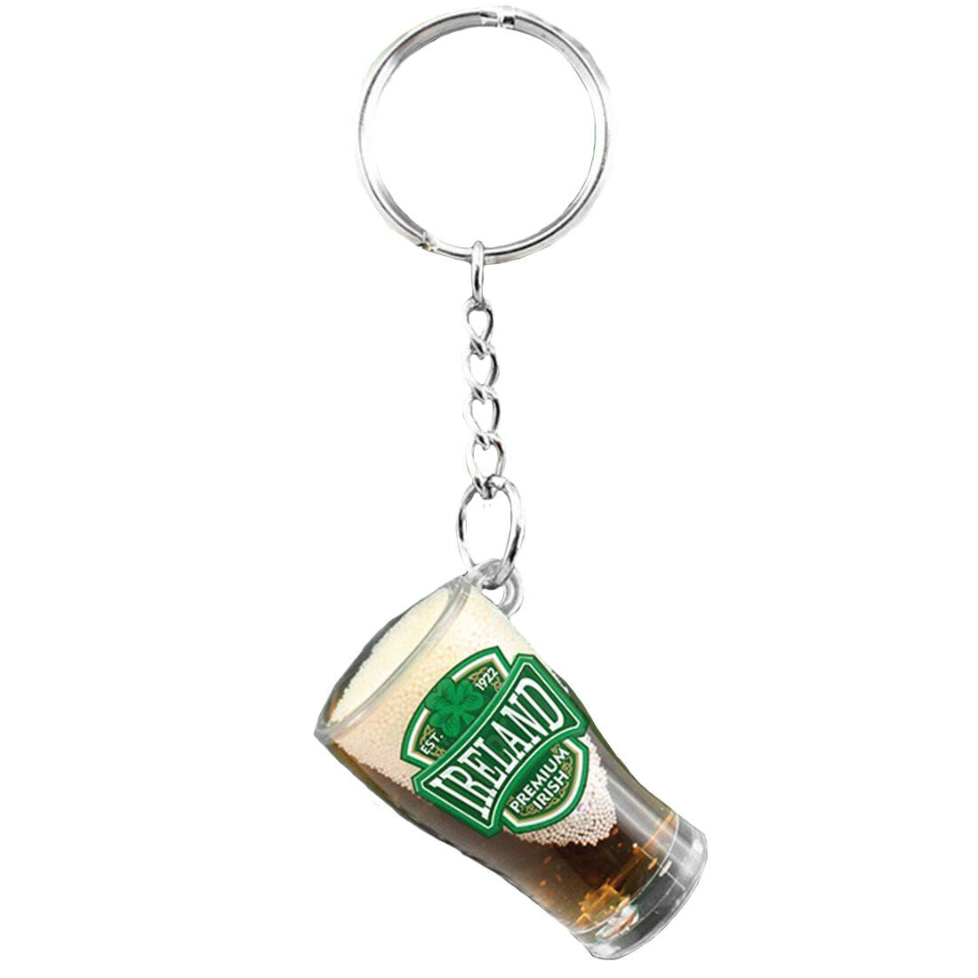 Pvc Pint Glass Keychain With Ireland Varsity Crest