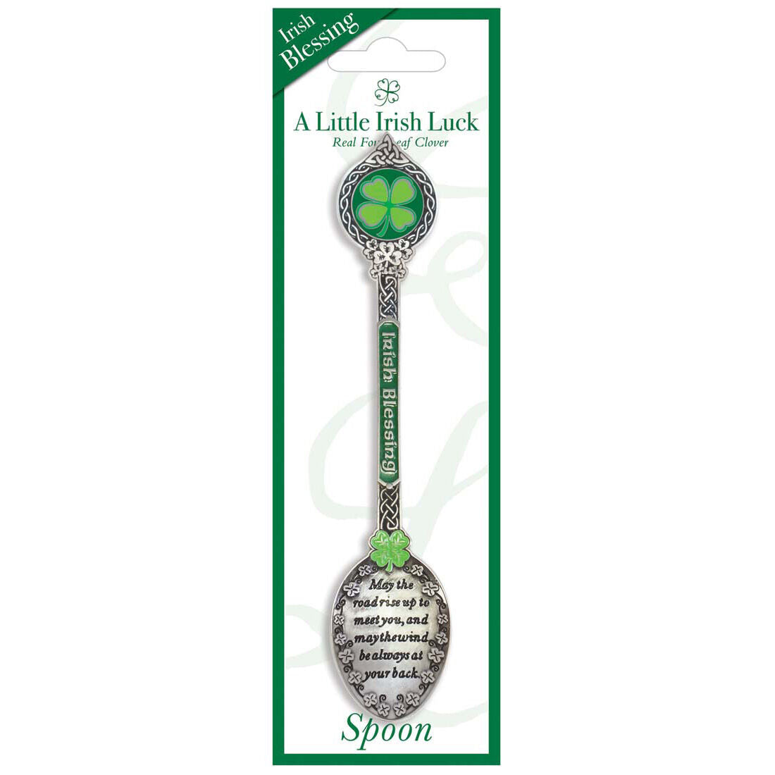 Clover Collectable Spoon With Irish Blessing & Irish Blessing Text