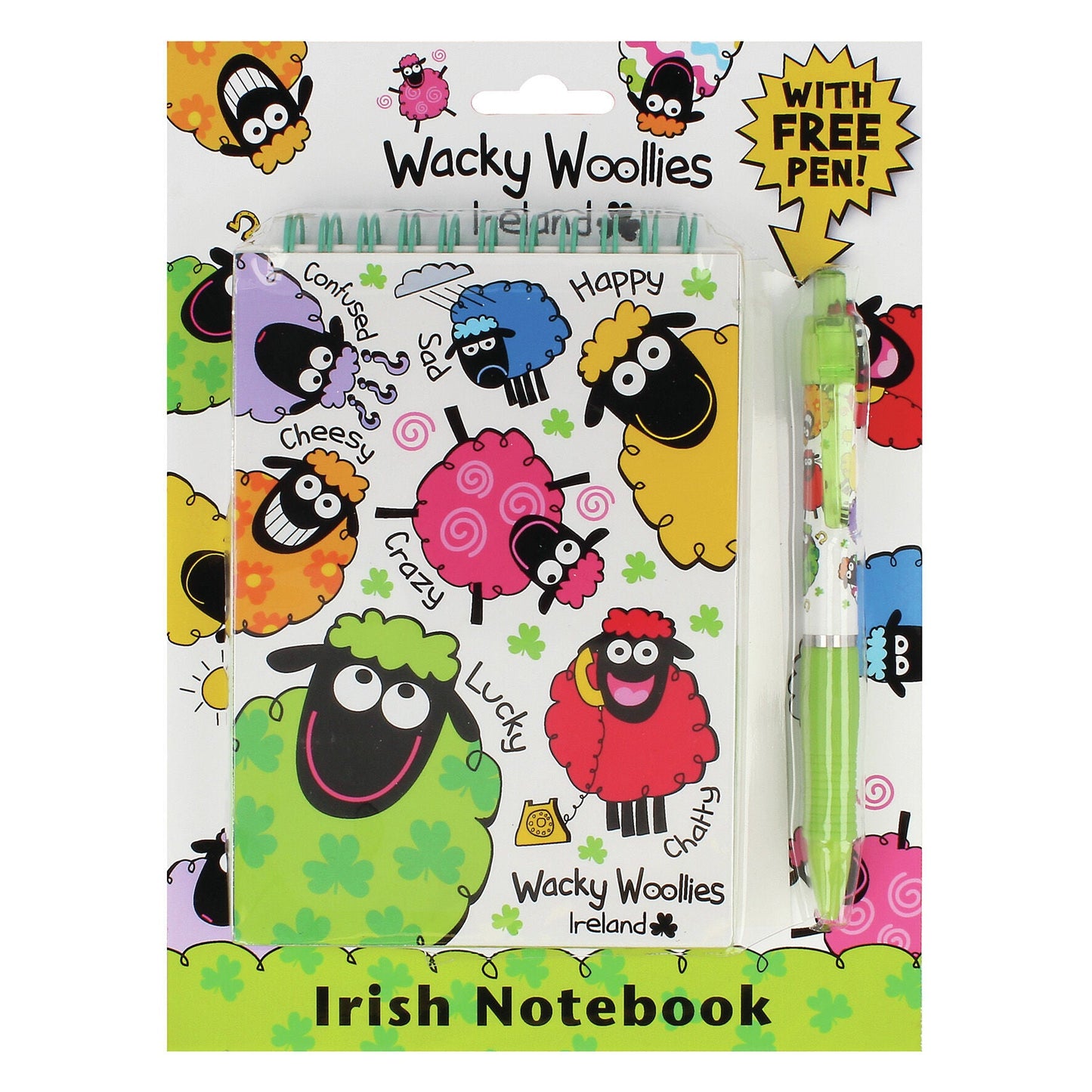 Wacky Woolies Sheep Ireland Designed Notebook Comes With Free Pen
