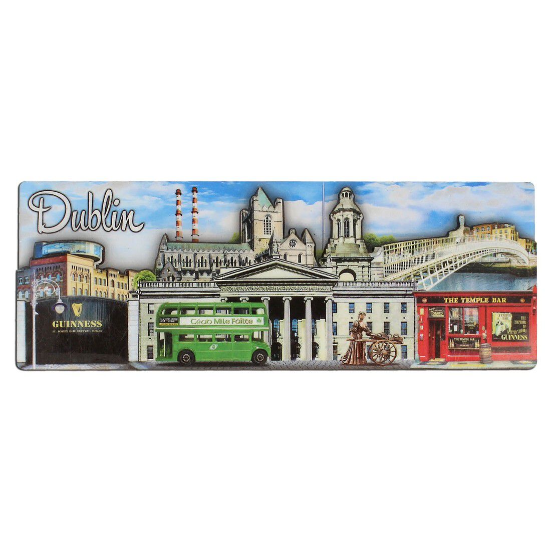 Dublin Photo Wooden Magnet With Various Dublin Scenery Design