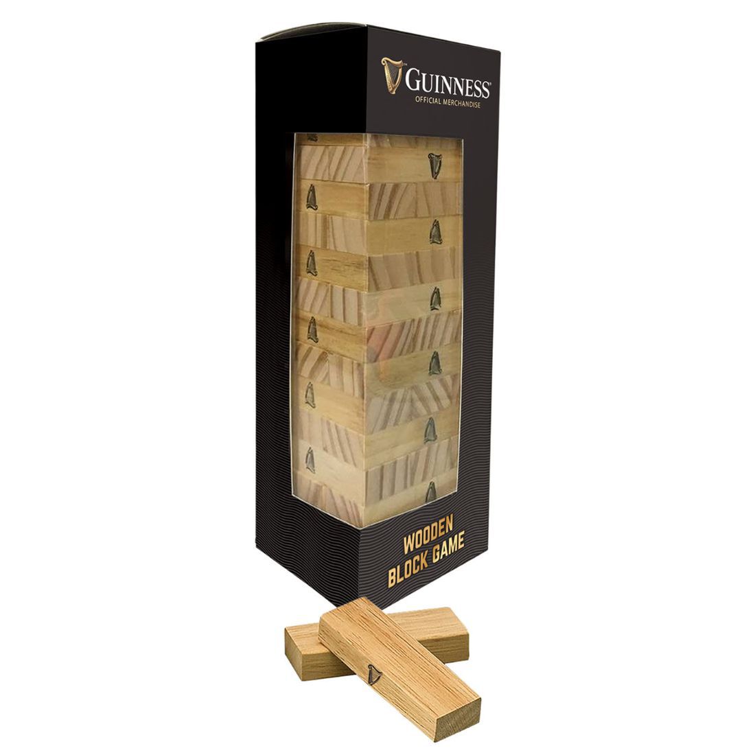Guinness Wooden Block Game With Harp Details