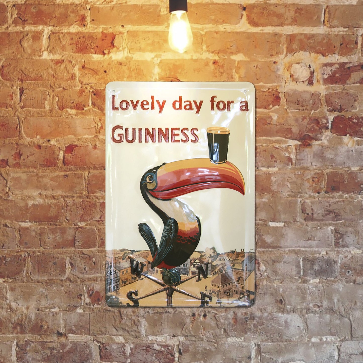 Metal Guinness Sign With Iconic Toucan