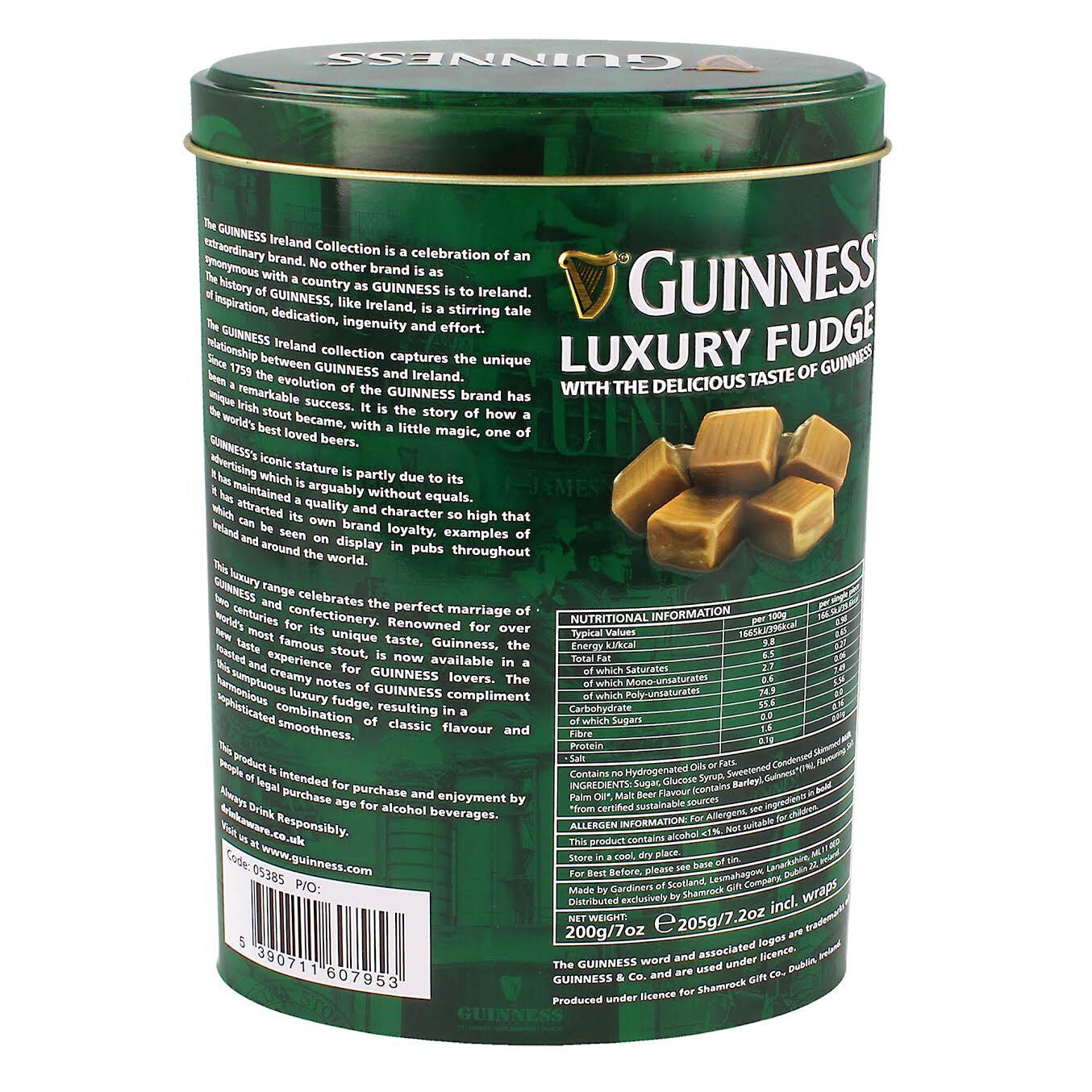 Guinness Ireland Collection Luxury Fudge In Oval Shaped Tin 200g