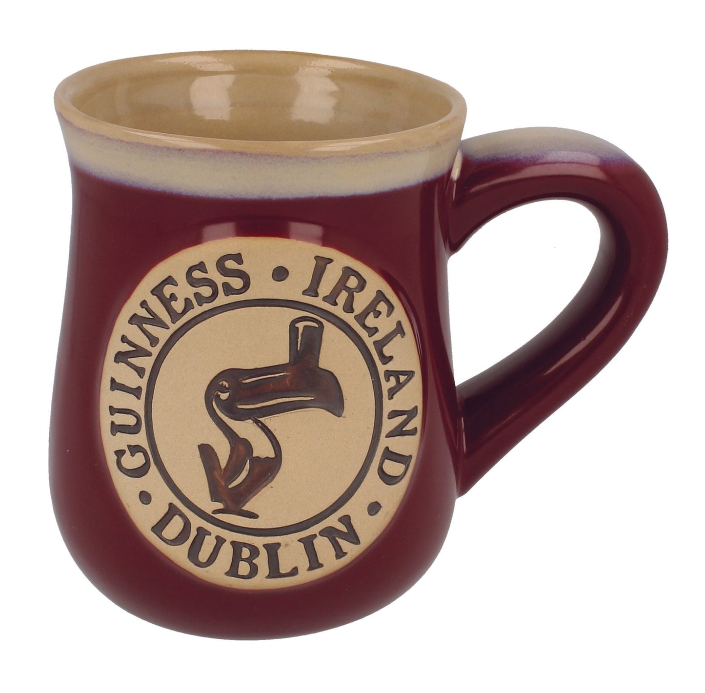 Guinness Toucan Pottery Mug Burgandy
