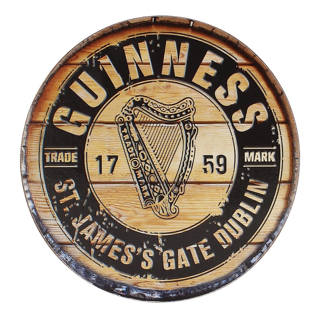 Guinness Barrell Designed Coaster With Guinness Label