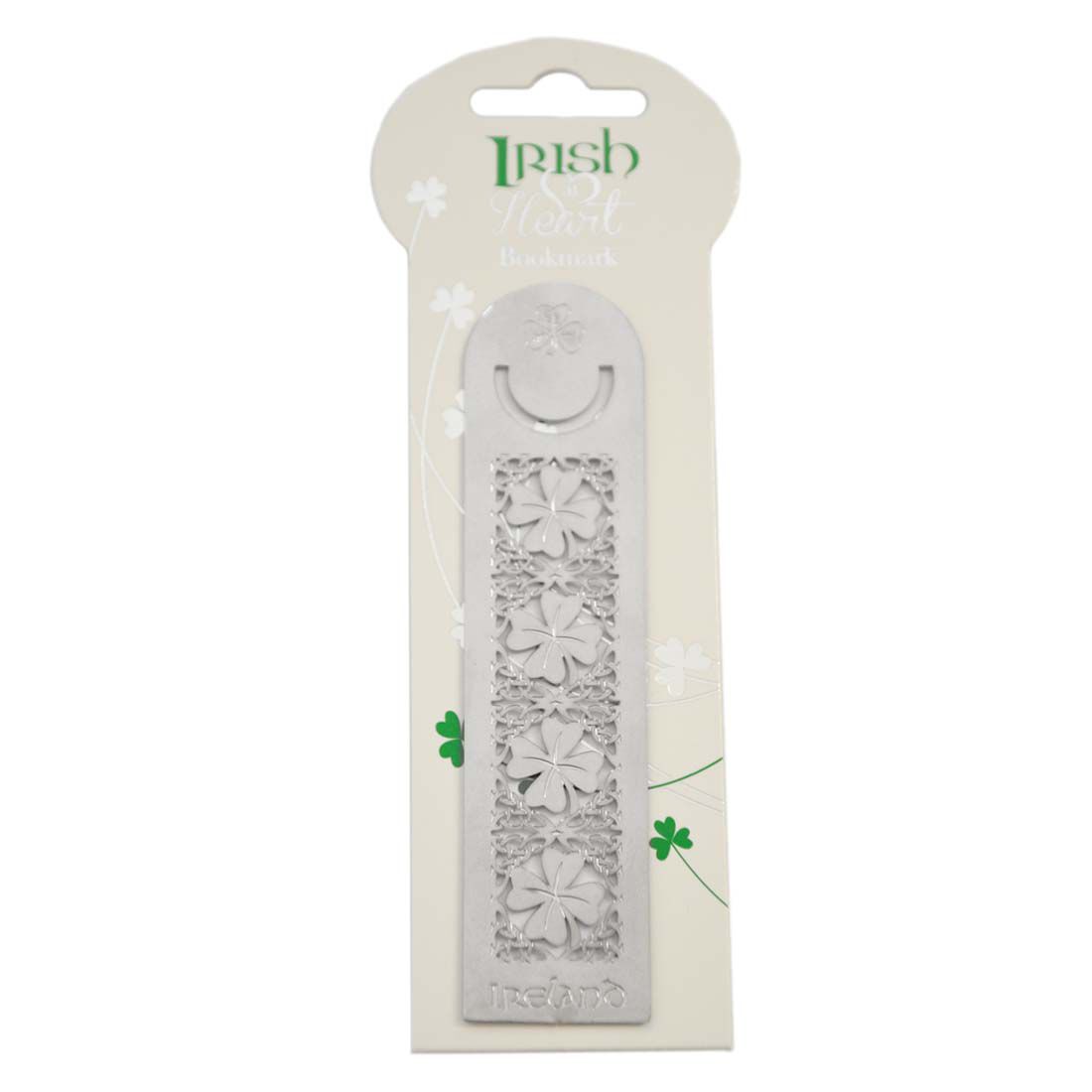 Irish Metal Bookmark With Celtic Knotwork & Shamrock Design