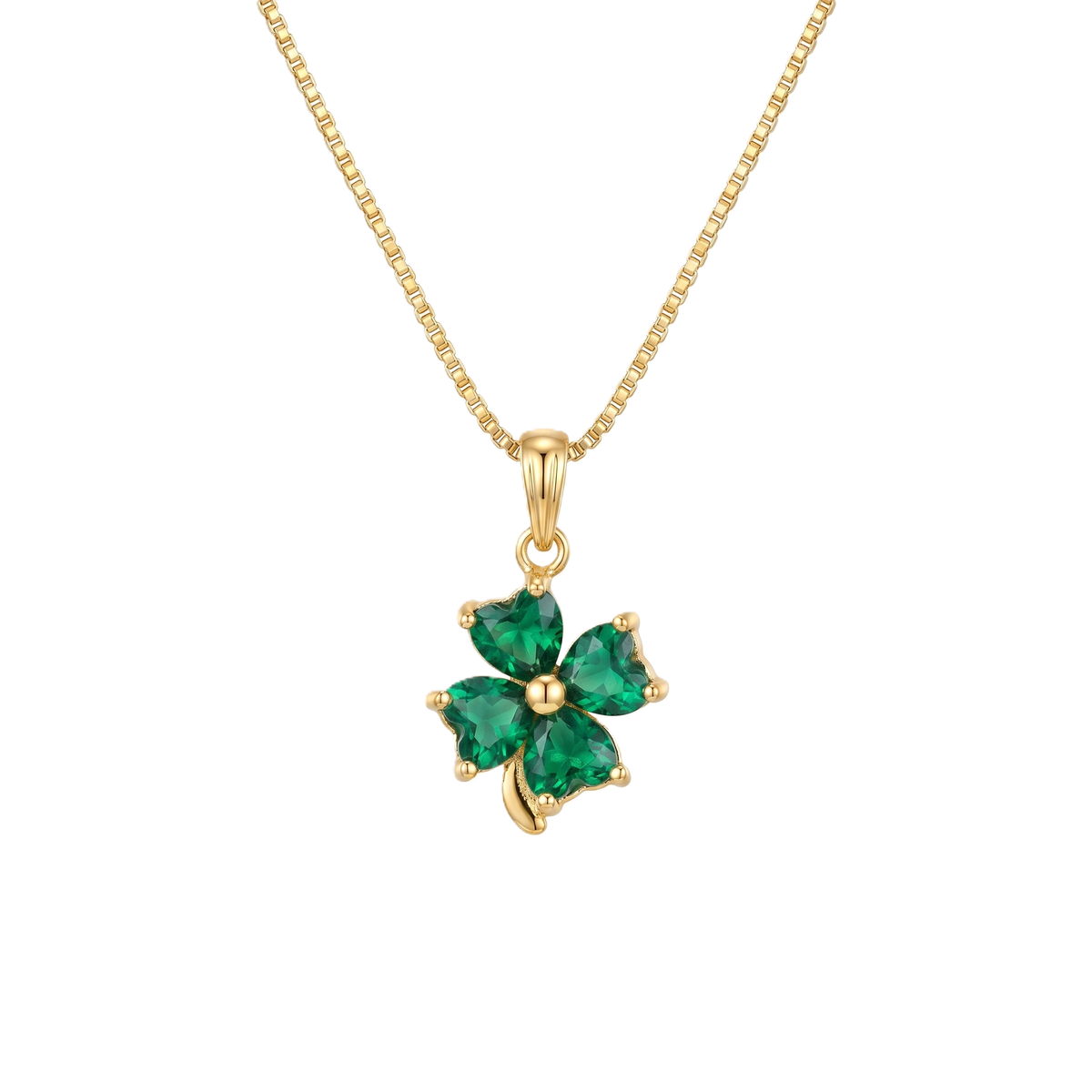 Clover Green Four Stone Gold Vermeil Pendant