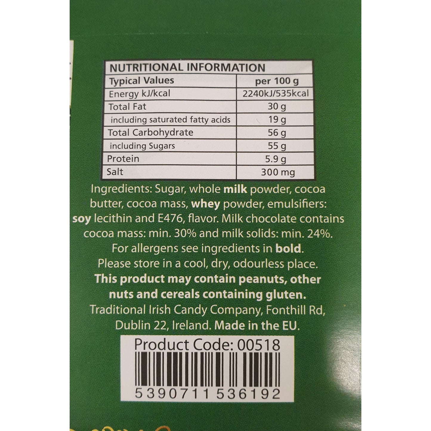 Ireland Famous Landmarks Montage Designed Irish Milk Chocolate 100g