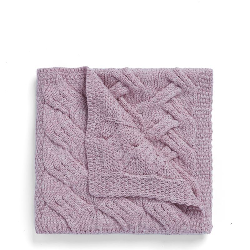 Aran Patchwork Teal Cot Throw