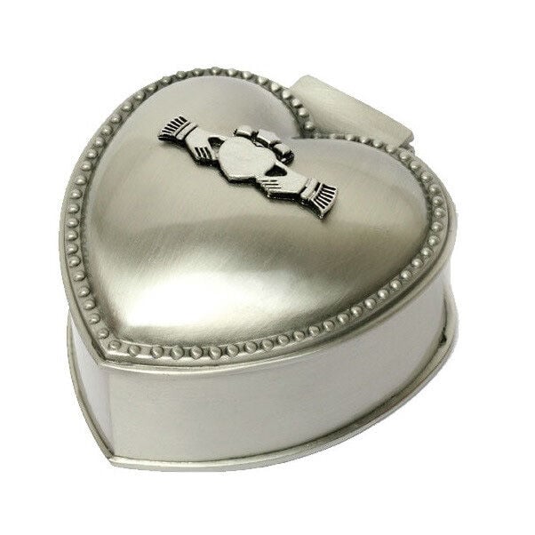 Heart Shaped Ring Box With Claddagh Pattern