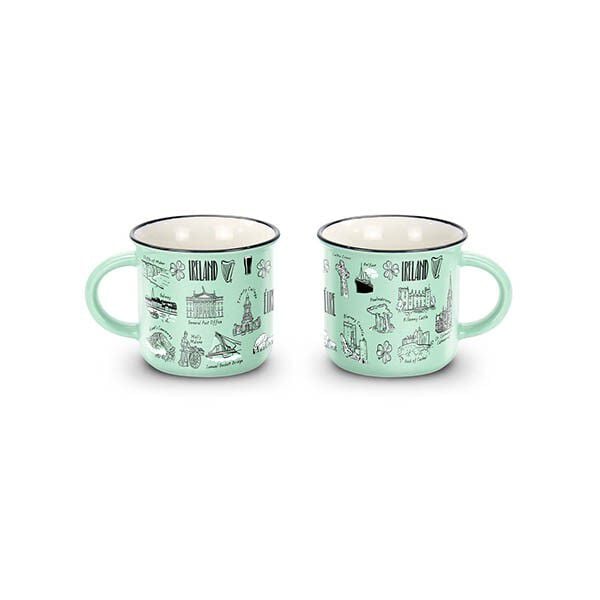Coffee Mug With Ireland Design Green