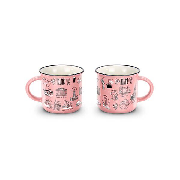Coffee Mug With Ireland Design Pink