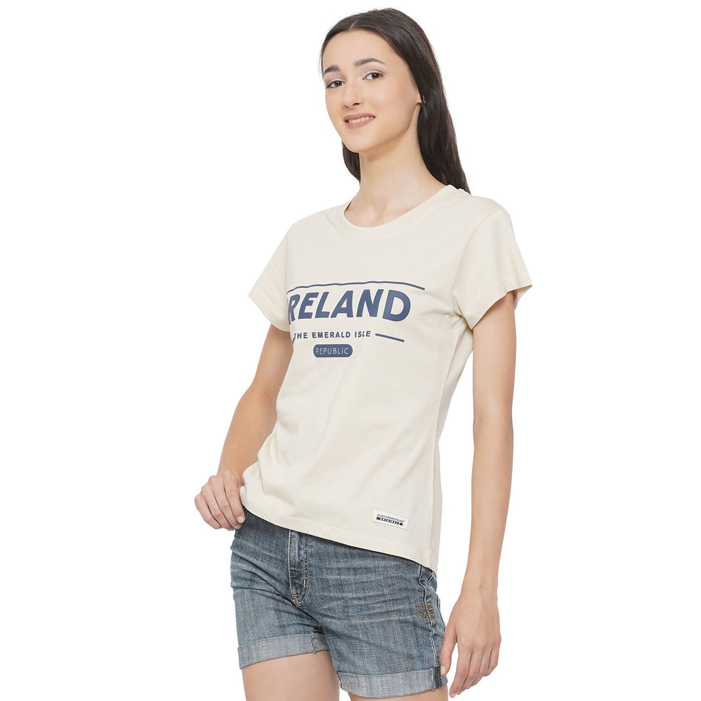 Ladies Ireland Republic Logo T-Shirt Beige