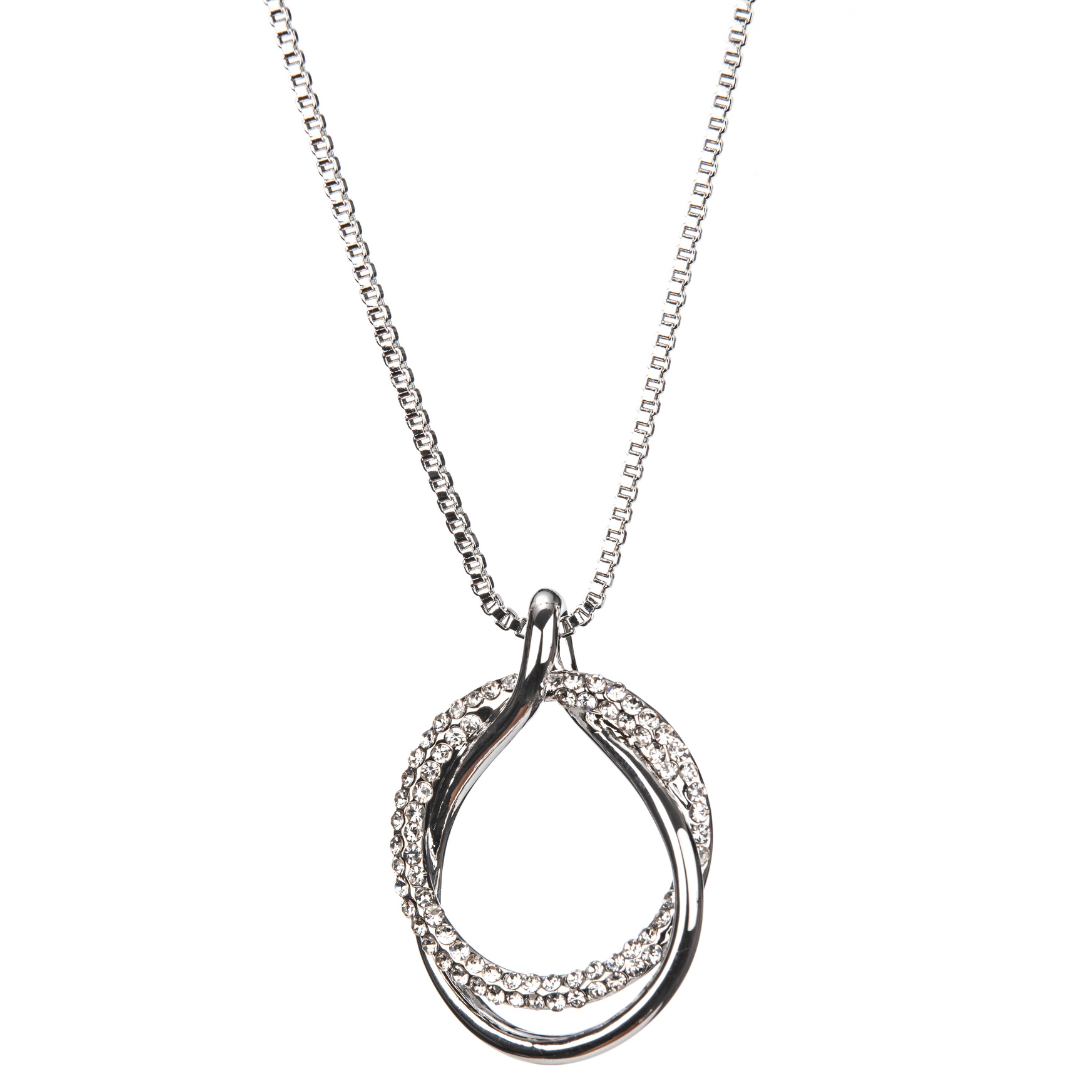 Silver Diamante Loop Necklace