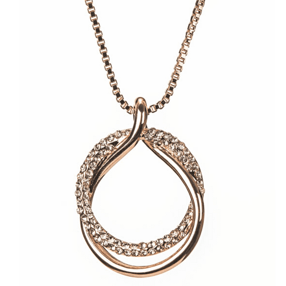 Rose Gold Diamante Loop necklace