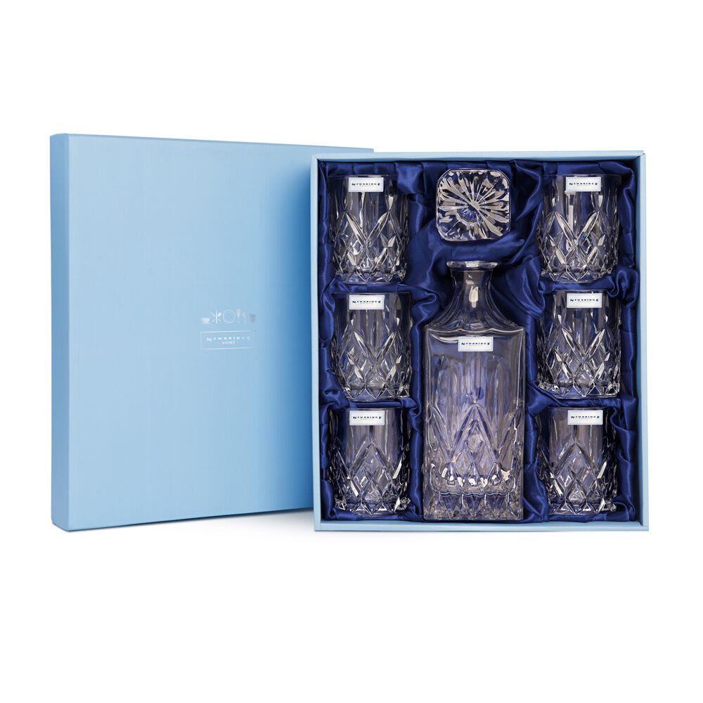 Whiskey Decanter With 6 Whiskey Glasses