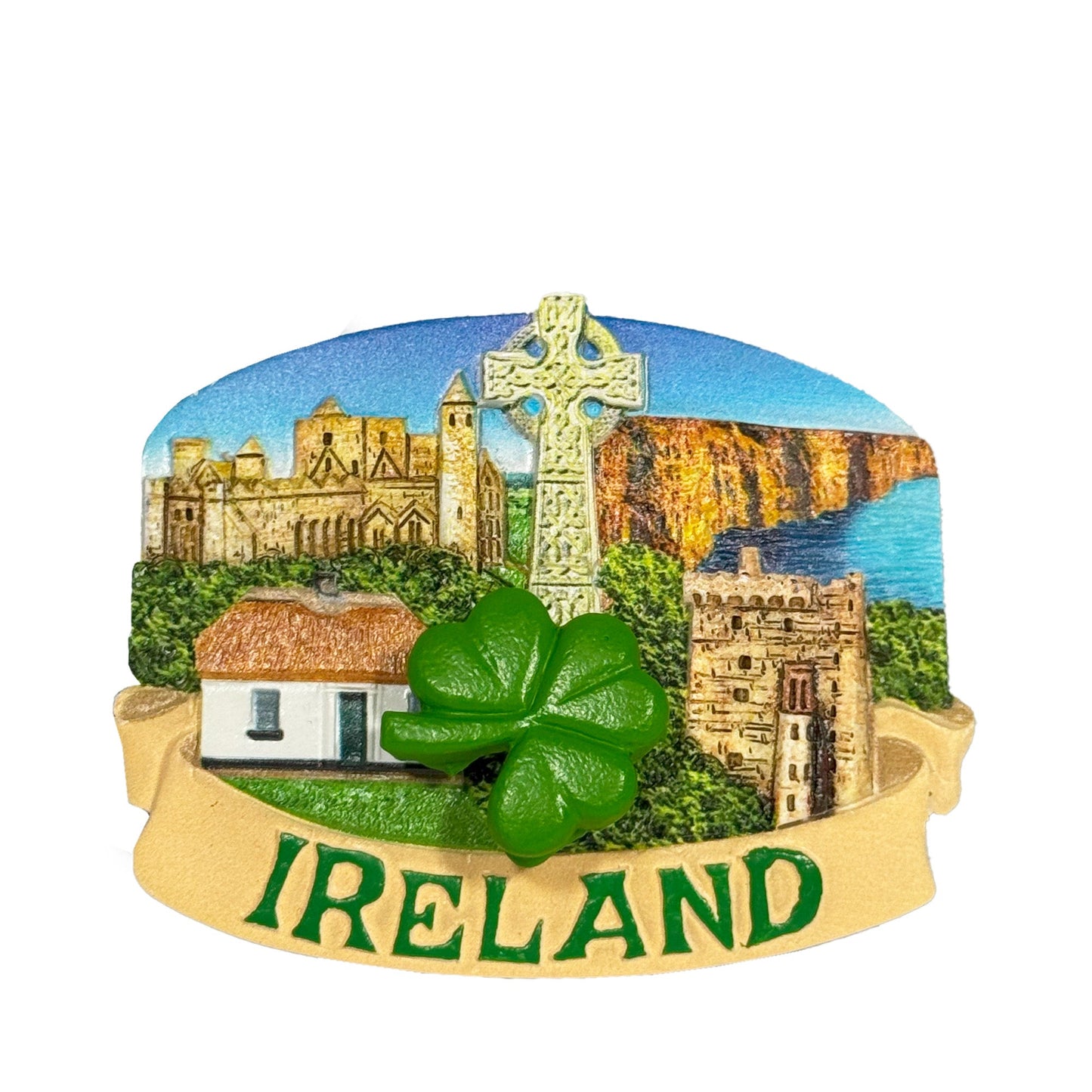 Ireland Shamrock Spring Resin Magnet
