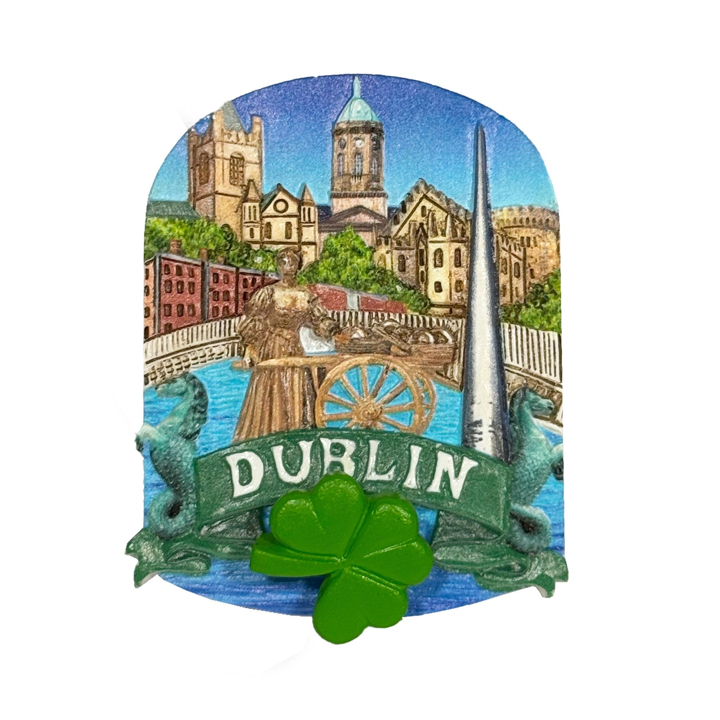 Dublin Shamrock Spring Resin Magnet