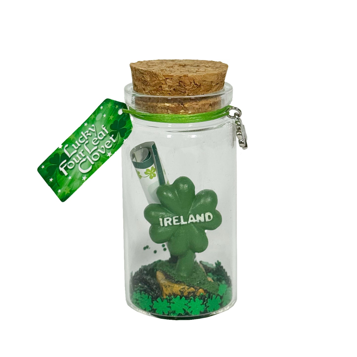 Four Leaf Clover Shamrock Wishing Jar