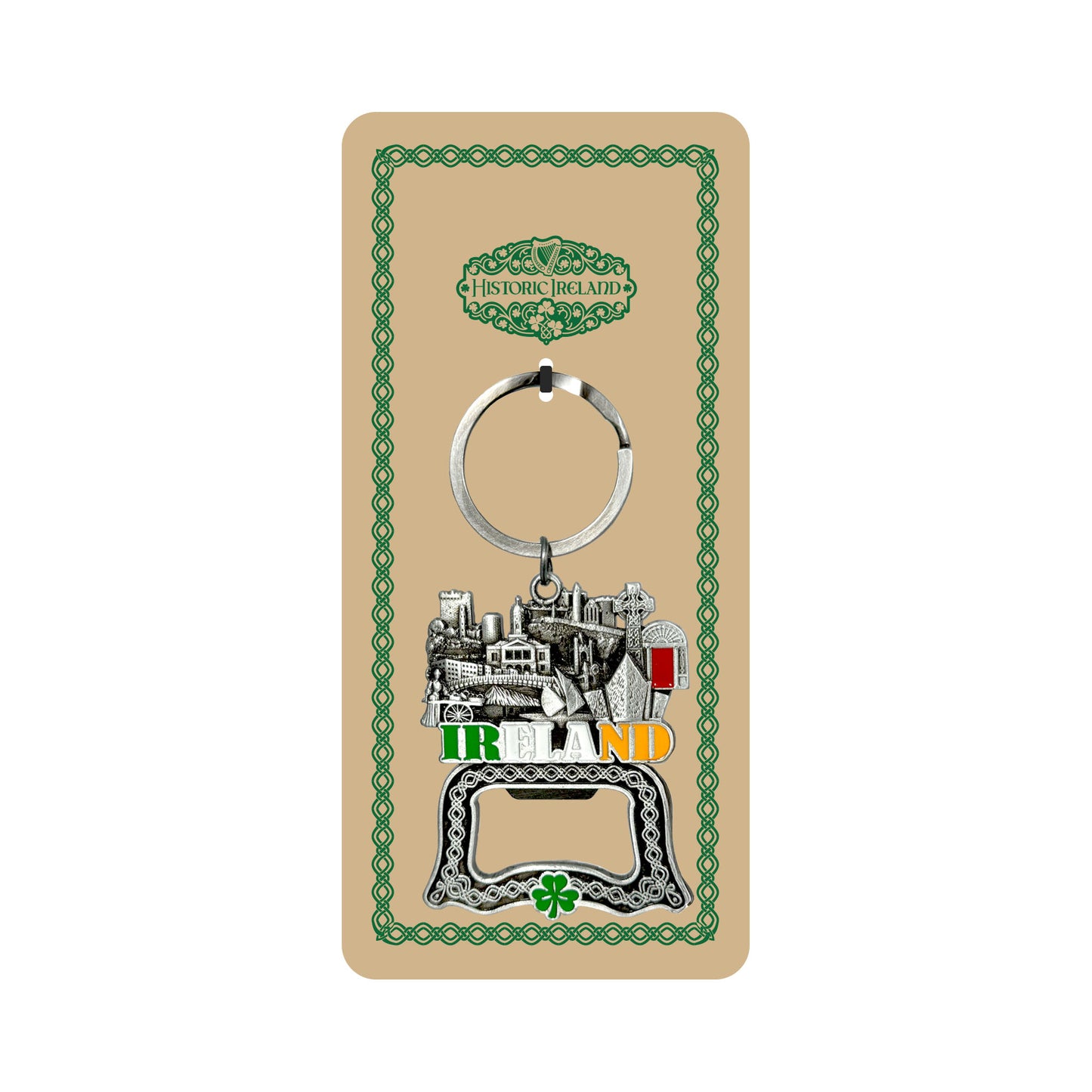 Ireland Skyline Metal Bottle Opener Keyring