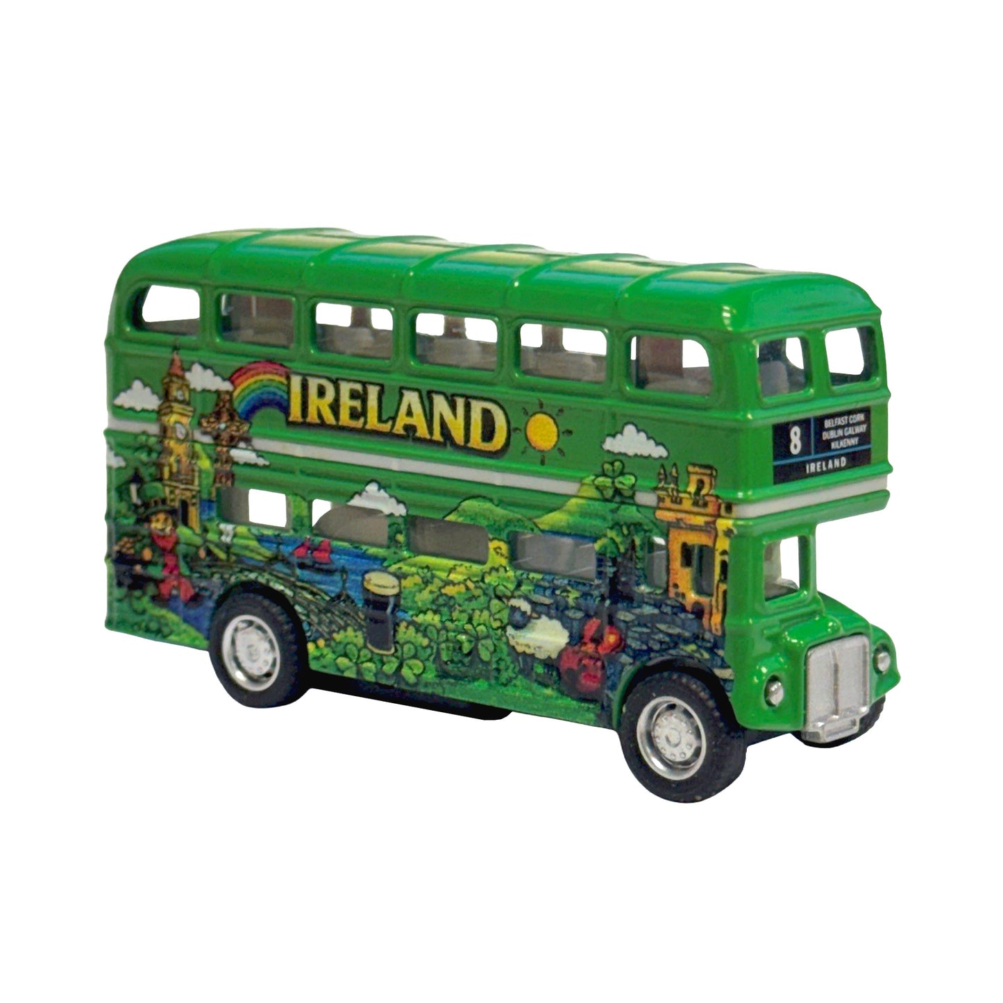 Deluxe Green Pull Back Bus Toy
