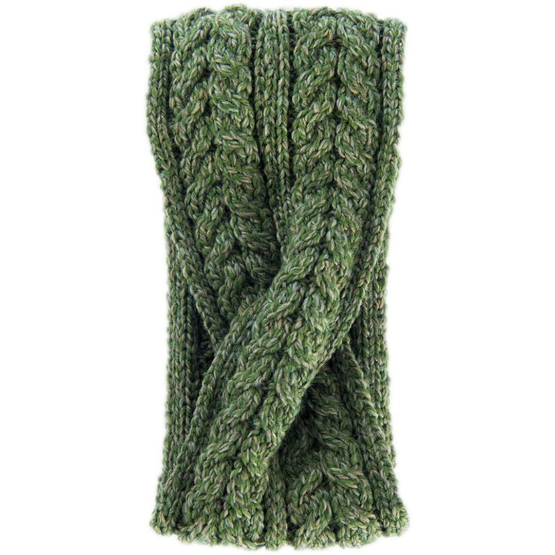 Super Soft Merino Wool Crossover Headband Green