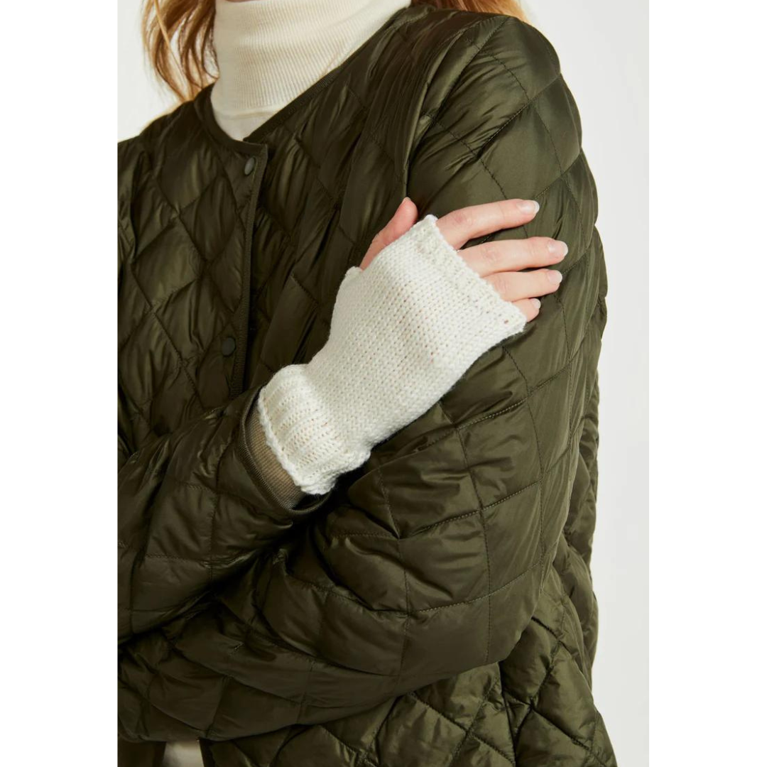 Ladies Nepped Wool Natural Fingerless Mitts