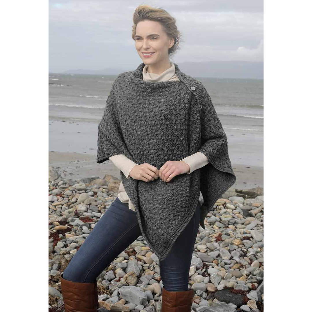 Aran Buttoned 3 Ways Cape