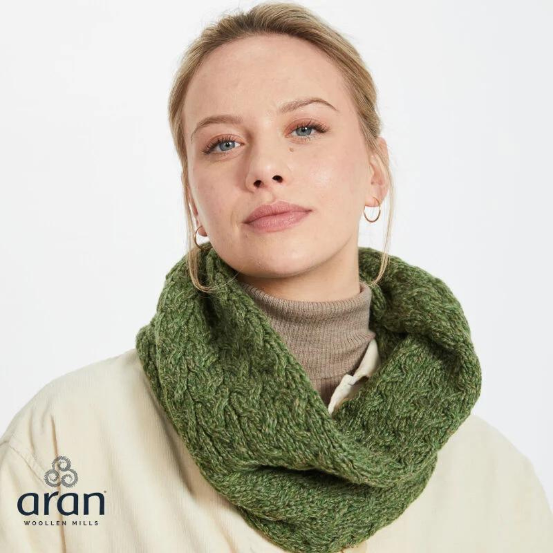Ladies Super Soft Merino Wool Green Crossover Headband