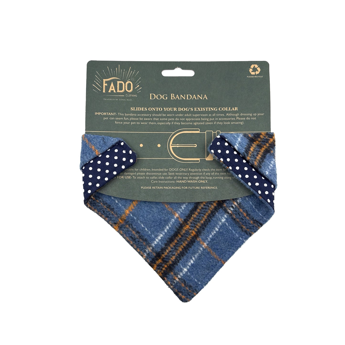 Fado Tartan Navy Dog Bandana