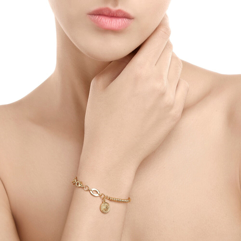 Gold Plated Amy Huberman Newbridge Silverware Beaded Bracelet