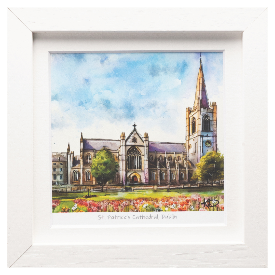 St. Patrick's Cathedral Dublin White Framed Print