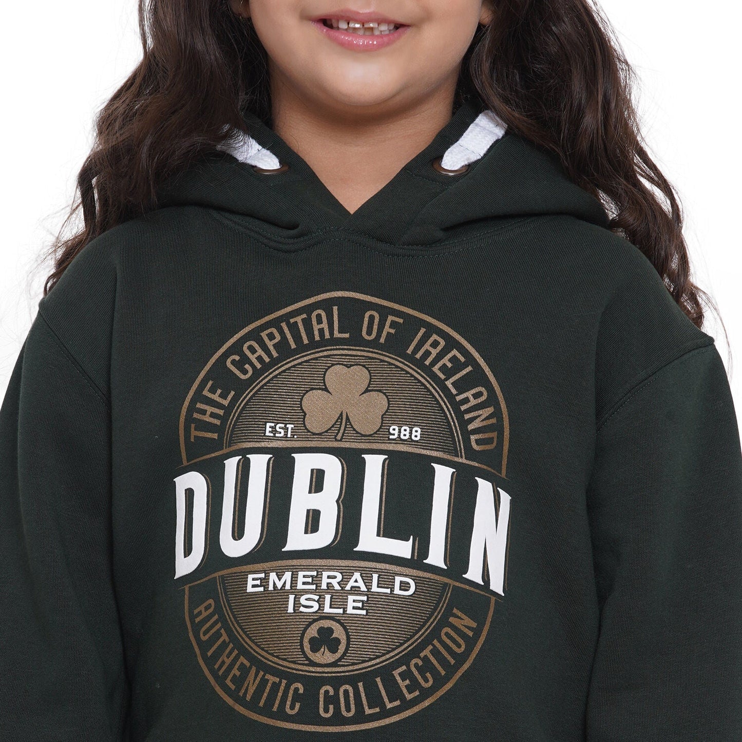 Kid's Dublin Emerald Isle Forest Green Hoodie