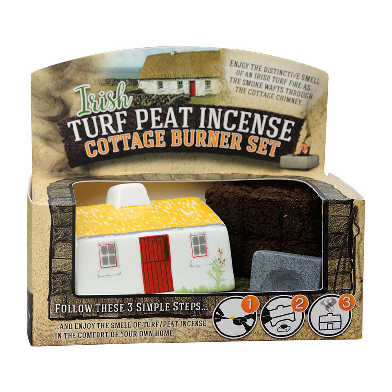 Irish Cottage Peat Incense Burner Set
