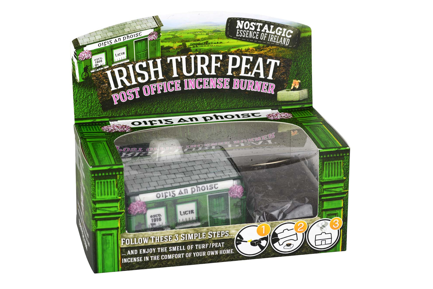 Irish Post Office Peat Incense Burner Set