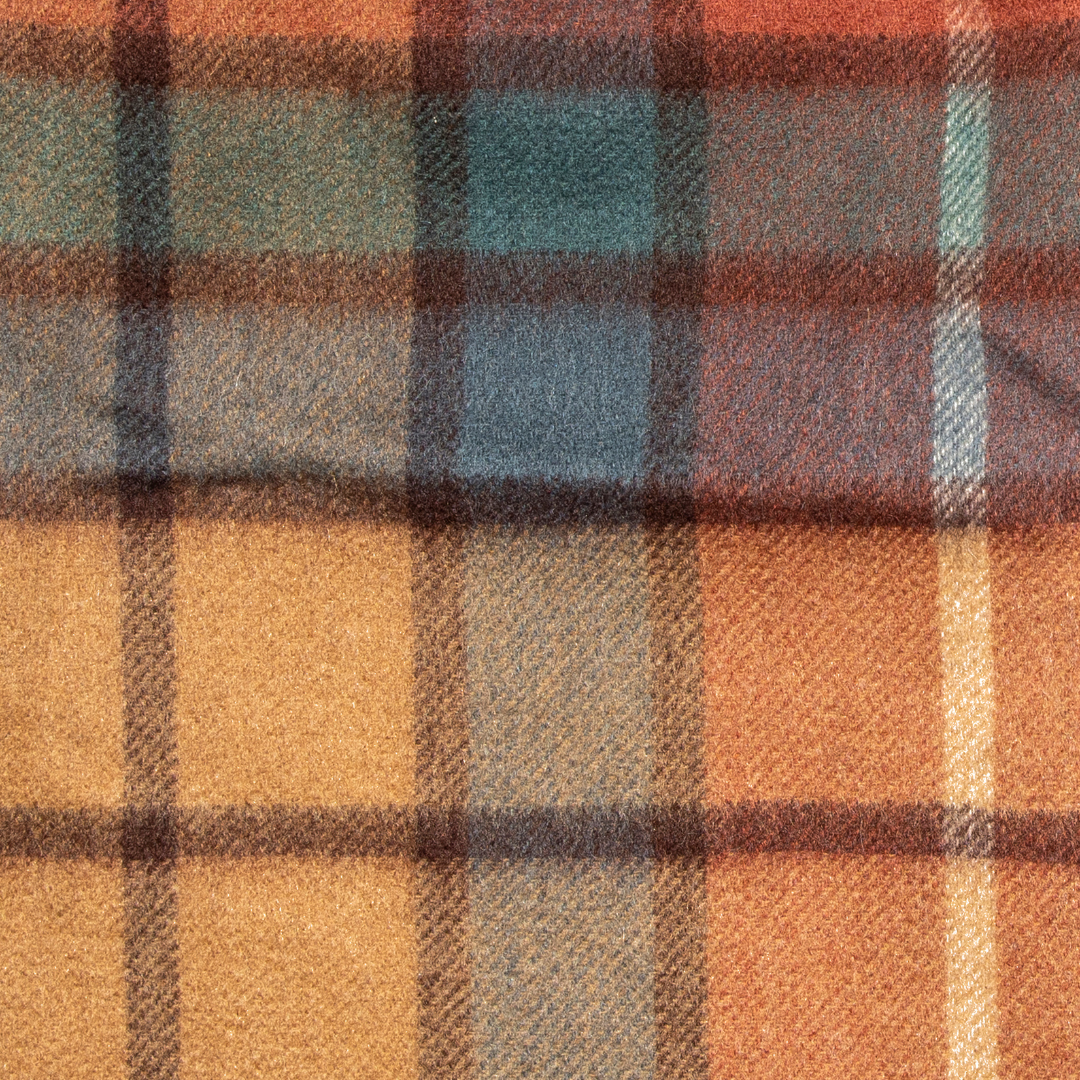 Autumn Checkered Brushed Wool Scarf