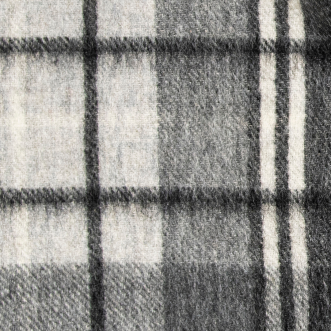 Brushed Wool Black And White Checkered Scarf