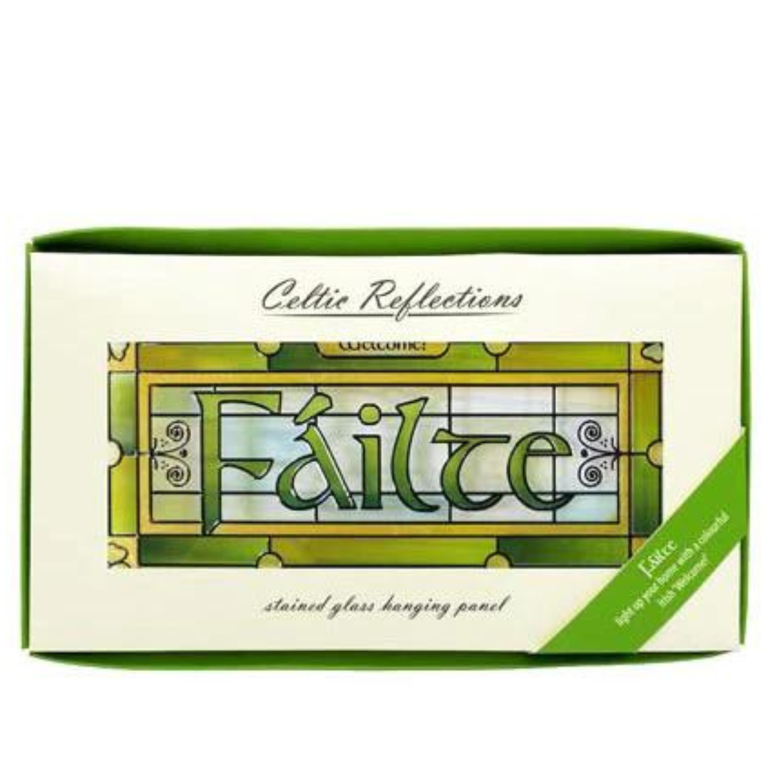 Failte Stained Glass Suncatcher Plaque