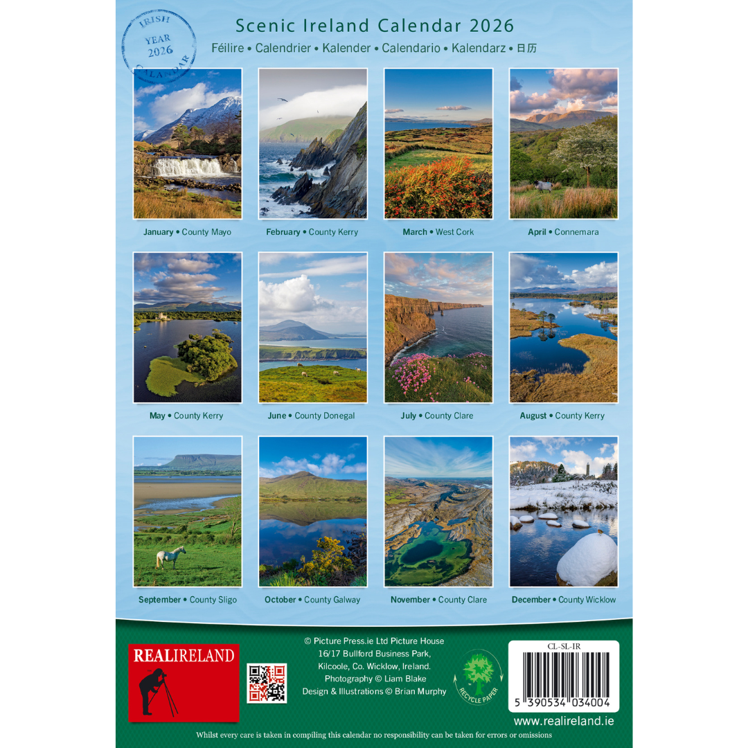 Scenic Ireland Slim Calendar 2026