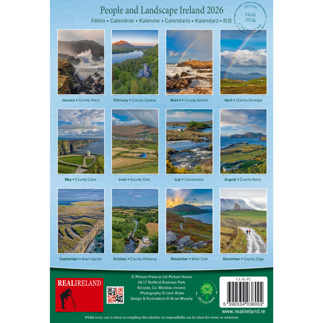 Ireland People & Landscape Slim Calendar 2026