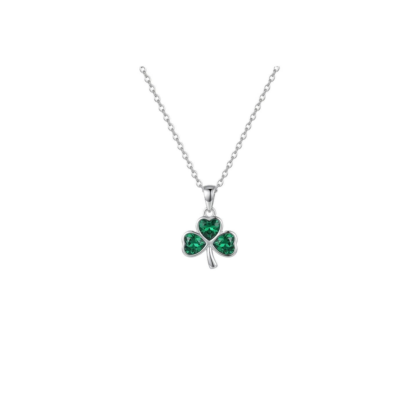 Platinum Green Shamrock Pendant