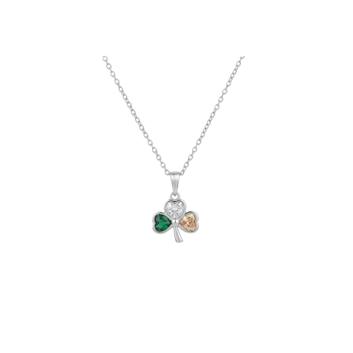 Platinum Tricolor Shamrock Pendant