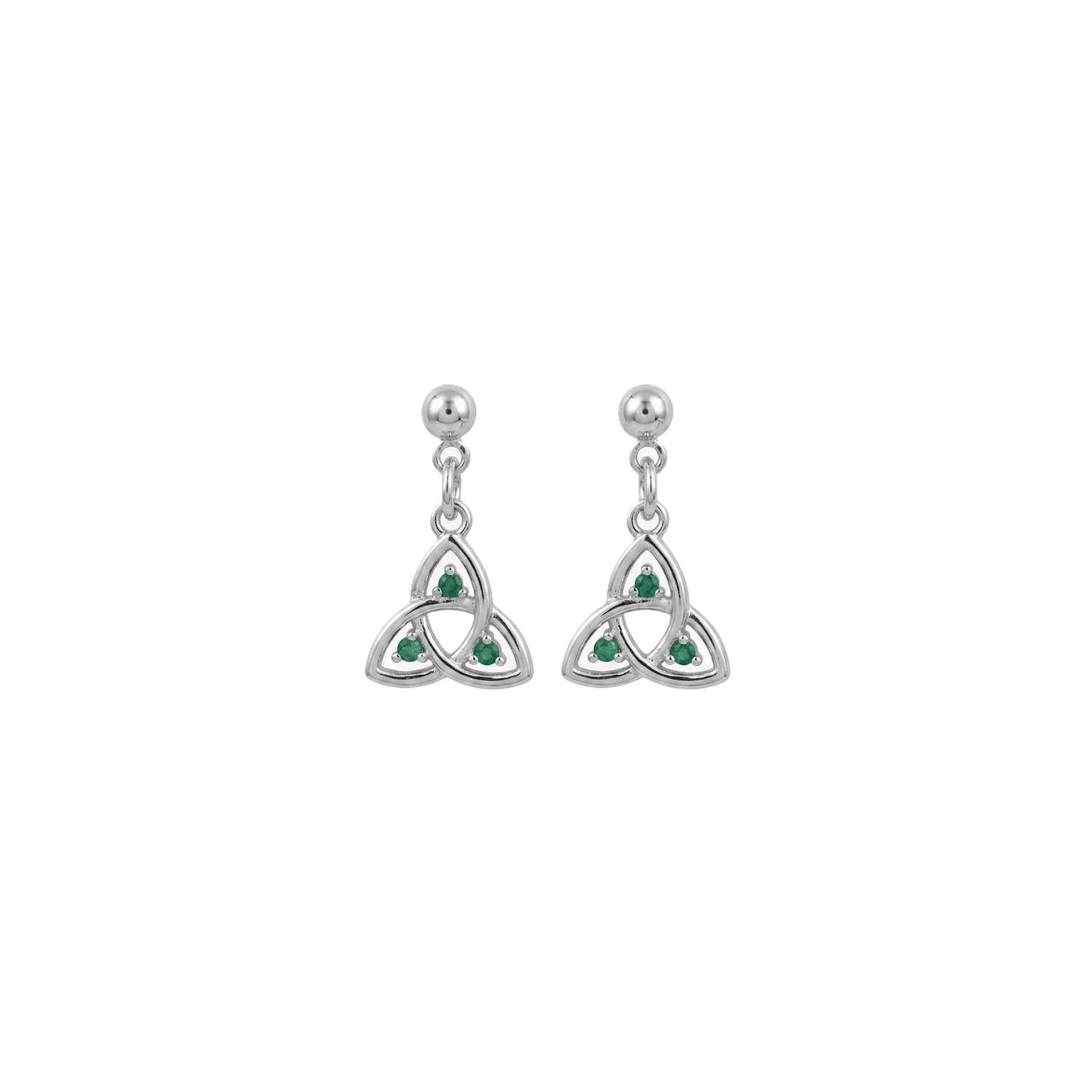 Platinum Stone Trinity Earrings