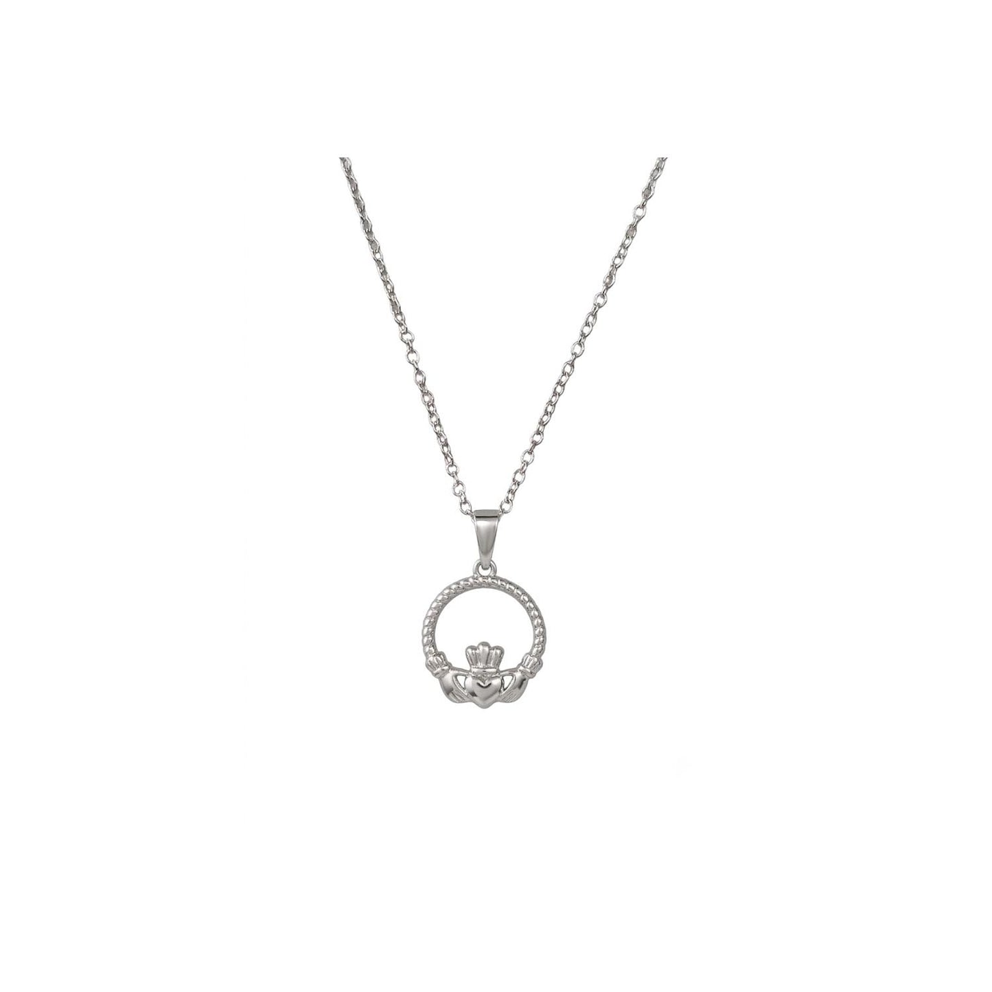 Platinum Plain Claddagh Pendant