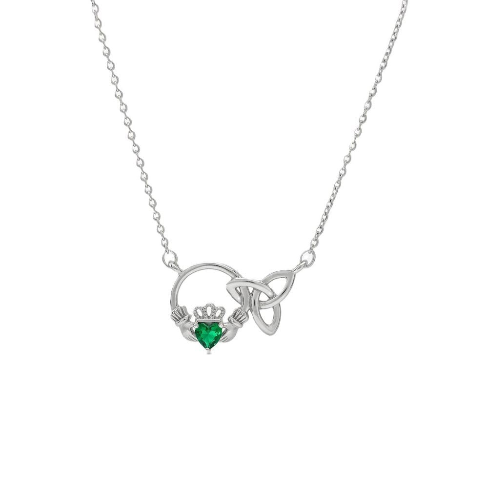 Platinum Claddagh & Trinity Pendant