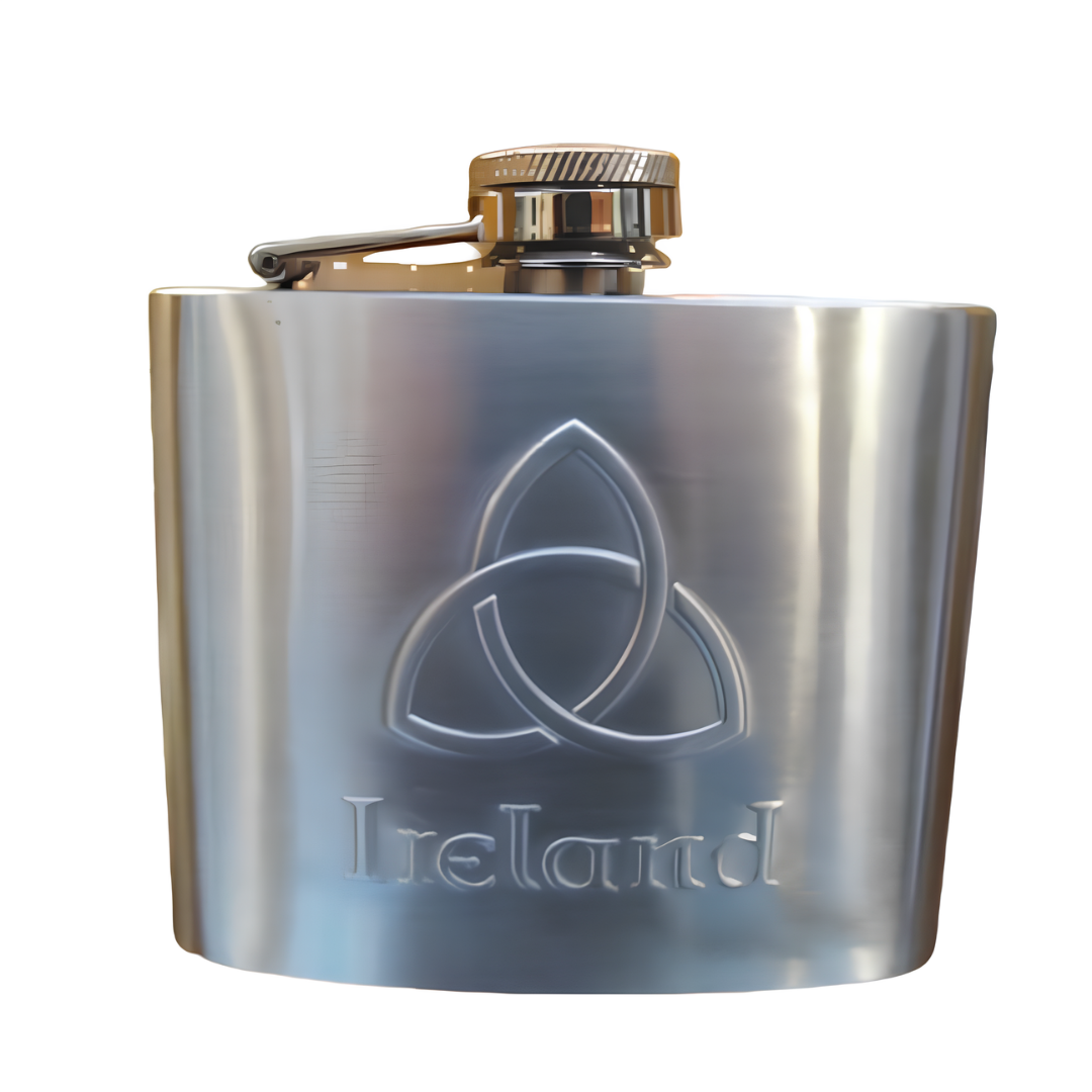 Ireland Trinity Embossed Stainless Steel Hip Flask