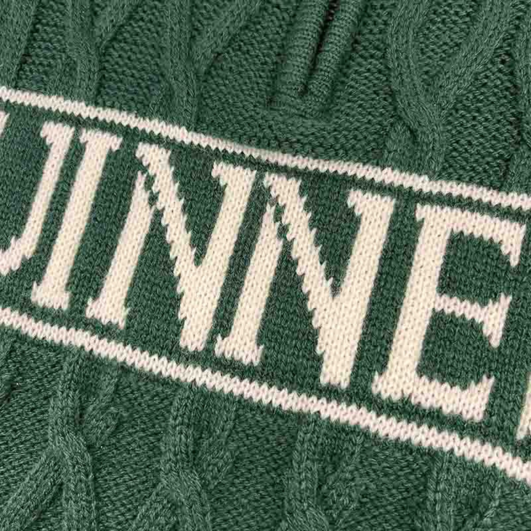 Guinness Aran Knit Style 1/4 Zip Sweater Green