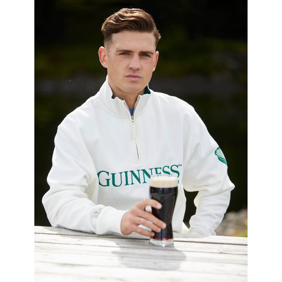 Men's Guinness Quarter Zip Fleece Cream